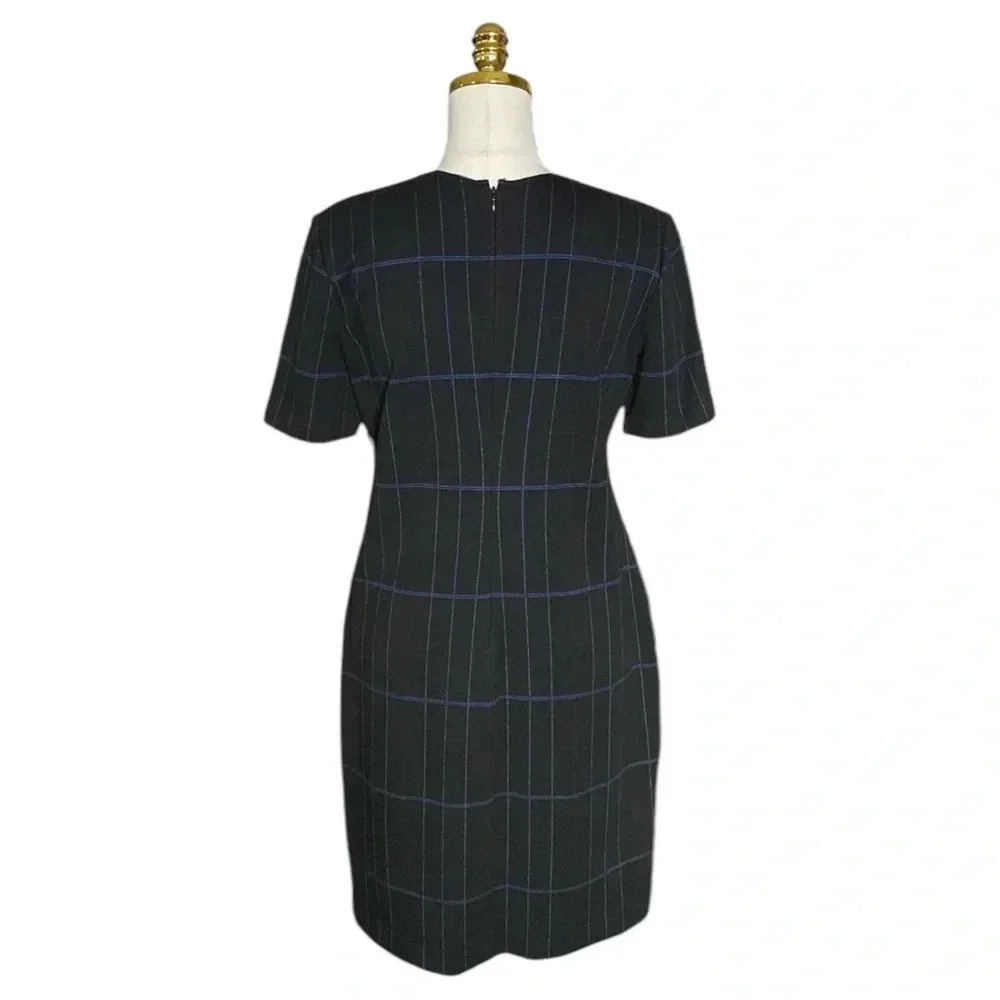 THEORY | Women’s Windowpane Stretch Knit Shift Dress Size 10 - Picture 5 of 9